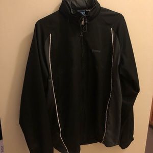 Reebok black windbreaker jacket hidden hood NWOT